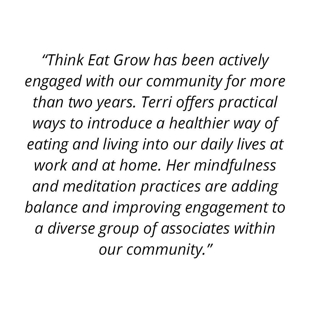 Think Eat Grow Testimonial